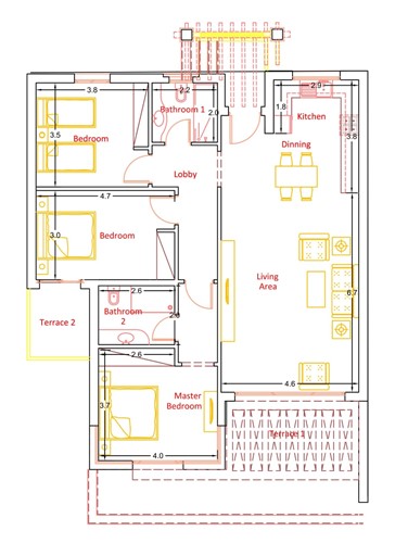 3 BR Twin-Villa with Sea view Blanca - 6